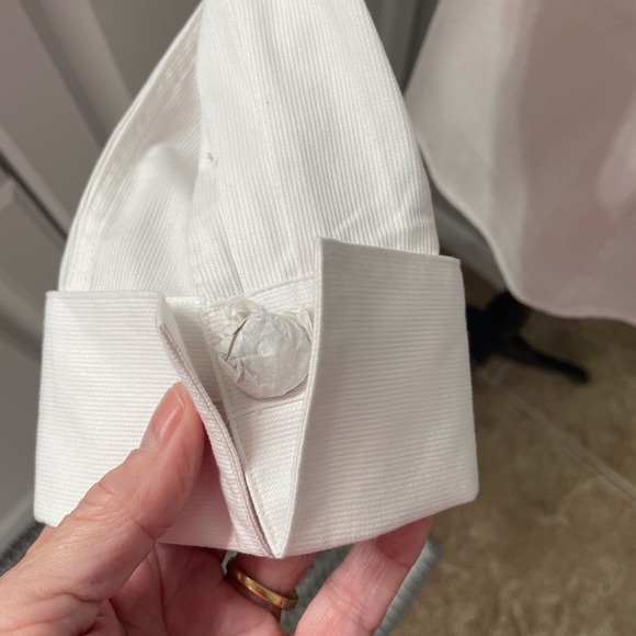 Talbots White Cotton Button-Down Shirt Top - Picture 4 of 8